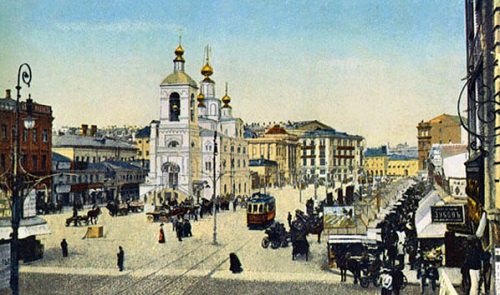 Москва 1908 год. Охотный ряд. Старые кинохроники. Кадры кинохроники