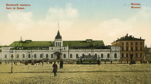 Казанский вокзал. Площадь трех вокзалов в Москве. Кинохроника 1918 и 1927 