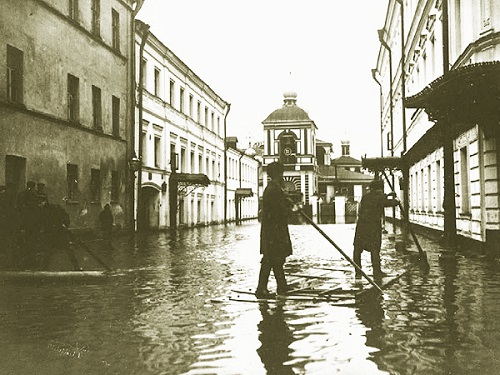 Наводнение в Москве 1908 г. фото. Старая кинохроника события