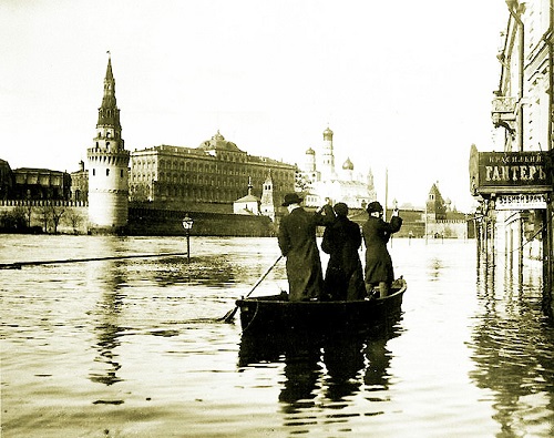 Наводнение в Москве 1908 г. много фото. Старая кинохроника.