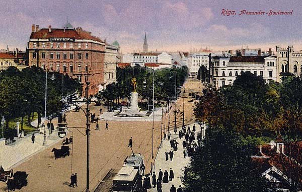 Александровский бульвар в Риге. 1910 год