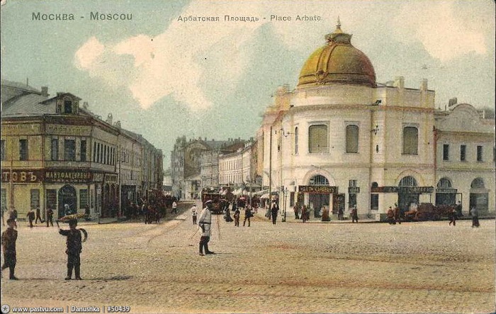 Арбатская площадь в середине 20-х годов XX века. Старое видео Москвы.Старый Арбат в кинохронике