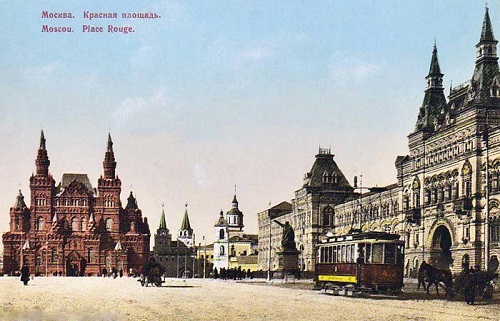 Трамвай на Красной площади Кремль и Красная площадь видео 1927 г.