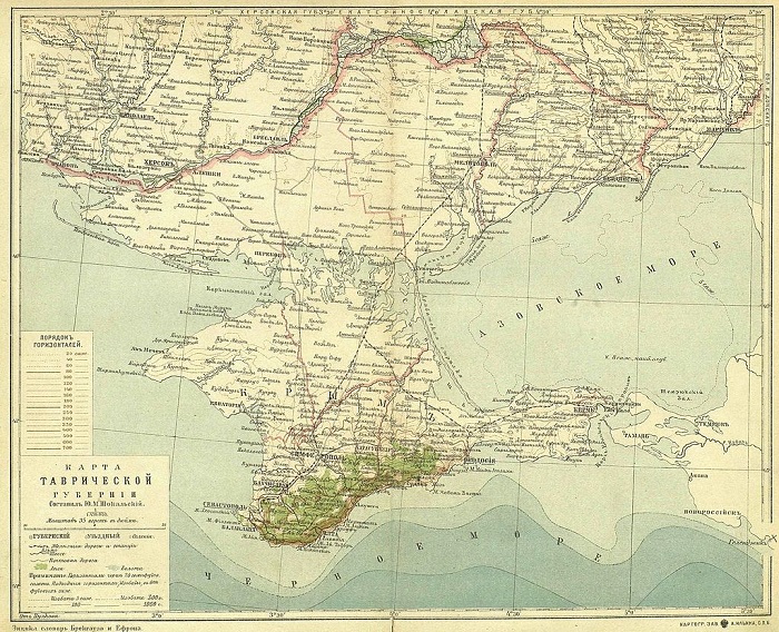 Карта Таврической губернии, 1900 г.
